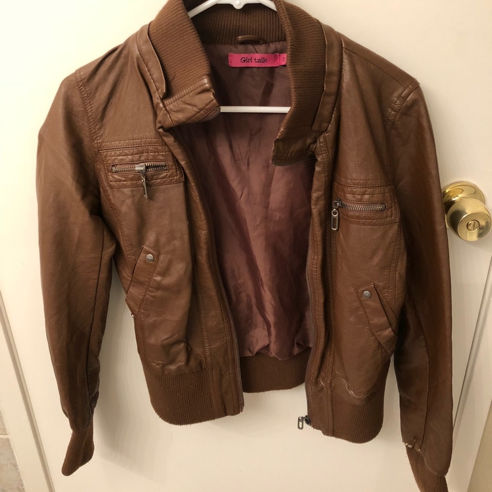 Dark brown leather jacket